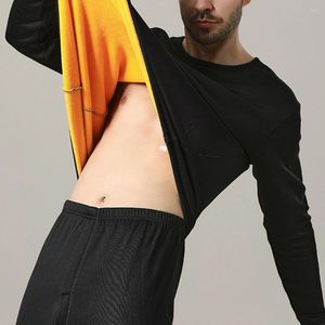 Sous-vêtements thermiques pour hommes, ensemble 2 pièces d'hiver, haut polaire à manches longues, maillot de corps épais et élastique, pantalon solide, vêtements de nuit