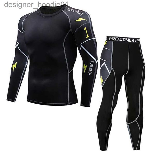 Ropa interior térmica para hombres Nuevo modelo Ropa interior térmica Conjuntos para hombres Compresión Sudor Secado rápido Long Johns Fitness Bodybuilding Shapers LJ201008 L230914