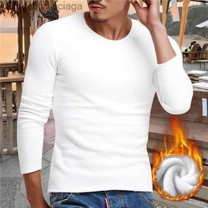 Thermisch ondergoed voor heren Nieuwe tops Verdikking katoenen mouwen Heren lang en T-shirt Kleding Herfst Thermisch Pluche Winter Slank 2023 Hot ondergoed SaleL231011