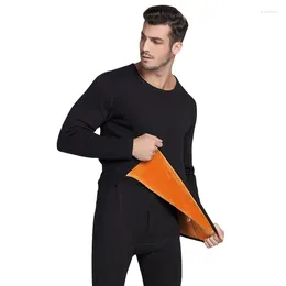 Thermisch ondergoed voor heren olome 2024 Sets voor mannen Solid thermo Lange winterkleding Dikke kledingdruppel