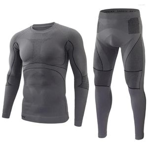 Sous-vêtements thermiques pour hommes, entraînement long en plein air, sport tactique, ensembles thermiques, fonction serrée, sans couture, respirant, cyclisme