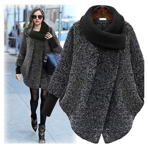 Sous-vêtements thermiques pour hommes grande taille nouveau manteau de mode pour femmes solide noir gris manteau de laine longue veste d'extérieur pardessus hiver automne femmes