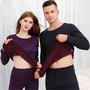 Sous-vêtement thermique pour hommes et femmes, ensemble épais et chaud en velours, vêtements longs pour hommes et femmes, costume d'hiver, Villus