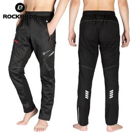 Sous-vêtements thermiques pour hommes ROCKBROS pantalons de vélo été hiver pantalons de cyclisme hommes femmes Long Cycle S3XL4XL réfléchissant vtt vélo 231212