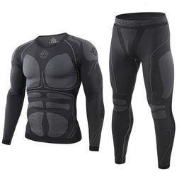 Heren thermisch ondergoed naadloos zicht tactische mannen winter sets compressie fleece functie training thermo long johns 230109