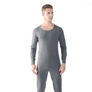 Ensembles de sous-vêtements thermiques pour hommes pour hommes Winter Thermo Long Vêtements épais Vêtements Couleur solide L-9xl