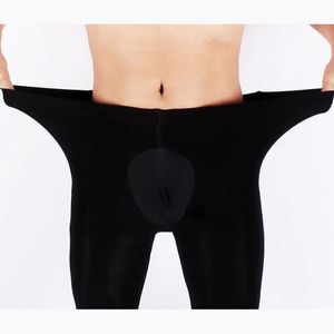 Sous-vêtements thermiques pour hommes Sous-vêtements sexy hommes hiver longs caleçons pantalons chauds collants leggings gaine pénienne pochette de coq épais coton élastique collants thermiques 231211