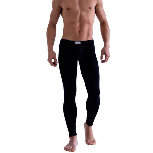 Ropa interior térmica para hombre, capa base elástica, pantalones, talla de legging (azul marino)