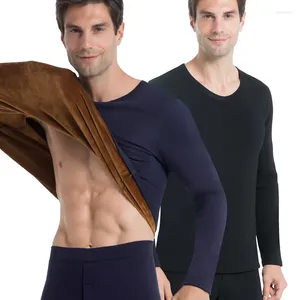 Sous-vêtements thermiques pour hommes, polaire chaude, ensemble de vêtements longs et épais, extensibles, automne et hiver