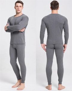 Thermisch ondergoed voor heren Warm 2 -Pieces Herfst Men Lang Johns Katoen van hoge kwaliteit Soft Jersey Nightwear Man Winter Sleepwear Bottom Wear