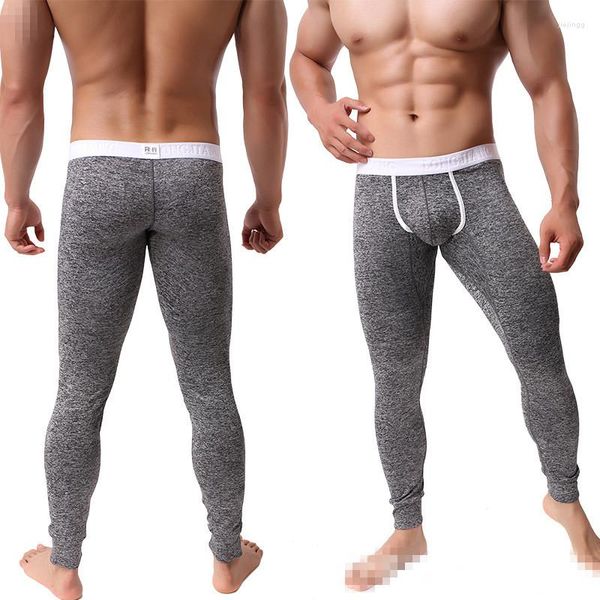 Ropa Interior Térmica para Hombres Llegada De Invierno Calzoncillos Largos para Hombres Bolsa Convexa En U De Una Sola Pieza Pantalones Inferiores Finos Y Sexy Pijamas Caseros Cálidos para Jóvenes