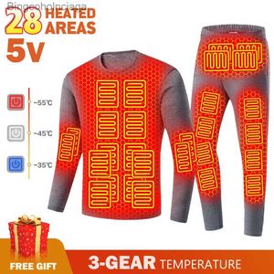 Sous-vêtements thermiques pour hommes Sous-vêtements chauffants d'hiver Sous-vêtements thermiques Veste de moto chauffante Hommes USB Sous-vêtements chauffants électriques Veste chauffante ClothesL231011