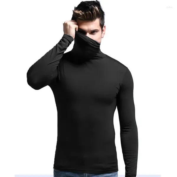 Ropa interior térmica para hombre, camisa de primera capa con cuello alto para invierno, ropa de compresión de segunda piel