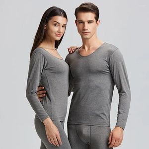 Thermisch ondergoed voor heren Winterlange set Slanke naadloze mouwen Elastische herenleggings Tops Homewear Paar pyjamapak