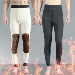 Sous-vêtements thermiques pour hommes Hiver hommes grande taille sous-vêtement thermique Bot collants élastiques Leggings Thermos pantalon chaud laine épaissie hommes longs JohnsL231011