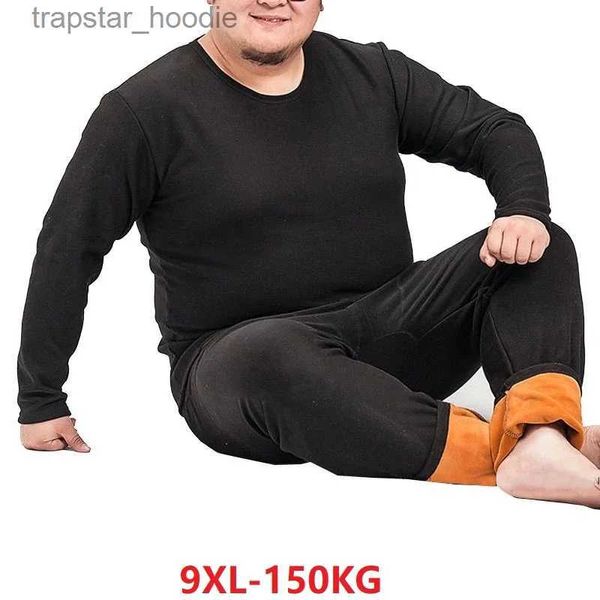 Sous-vêtements thermiques homme Hiver hommes épais polaire longs johns chaud sous-vêtements thermiques grande taille 7XL 8XL 9XL grande taille lâche élasticité homewear vêtements de nuit 64 L231130