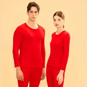 Sous-vêtement thermique homme ensembles d'hiver pour hommes Thermo longs Johns mâle velours 2 pièces pyjama rouge femmes ensemble de maison