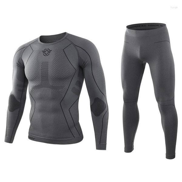 Ropa interior térmica para hombre Conjuntos de invierno Hombres Estiramiento de secado rápido Transpirable Entrenamiento térmico Ciclismo Senderismo Fitness Calzoncillos largos Ropa masculina