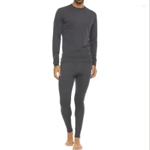 Sous-vêtements thermiques pour hommes, couche de Base en laine et coton, mélange de mérinos, ensemble Long John pour premier homme, haut et bas d'hiver