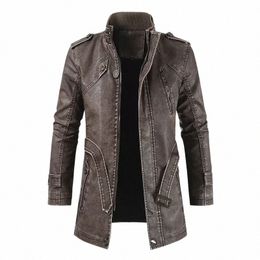 Dikke fleece lederen jas jas voor heren lg outdarwear fi warme casual vintage kleding voor mannen steampunk biker Jaqueta 79uc#