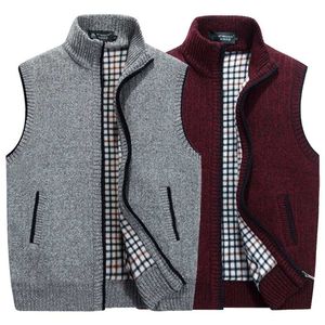 Heren dikke sweaters vest herfst winter warm mouwloze jassen truicoat gebreide rits vest bovenkleding casaco masculino 2111221