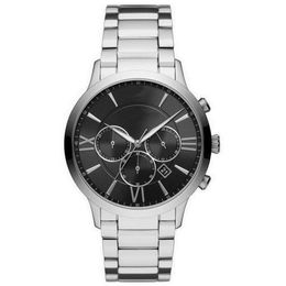 Montre analogique à trois yeux pour hommes, cadran noir, mouvement à Quartz, bracelet en acier inoxydable, 11208 11209274j