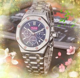 Heren Top Luxury -kwaliteit Fashion Watch Stopwatch Sapphire Glass Waterdichte klok 42 mm Quartz Beweging Volledige functionele polshorloge cadeaus