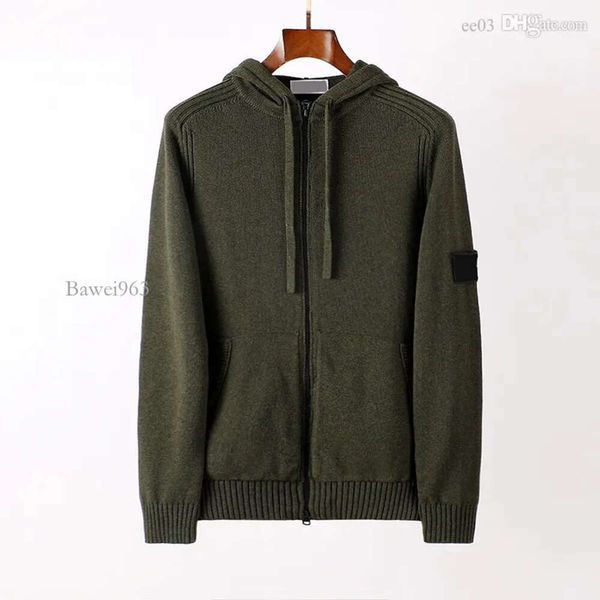 Topstoney-suéteres de marca de alta calidad para hombre, cárdigan tejido exquisito, insignia bordada clásica, suéter con cremallera