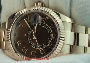 Luxe herenhorloge van topkwaliteit 42 mm 326935 bruine wijzerplaat Asia 2813 roségouden armband automatisch herenhorloge