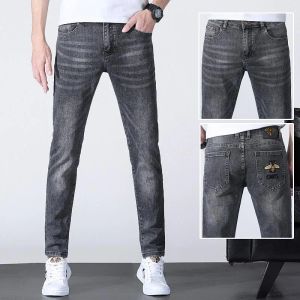 Gescheurde herenbroek heren jeansontwerpers Jeanfashion Spring Mens Slim Elastische jeans bijen borduurwerkbedrijf denim broek klassieke stijl