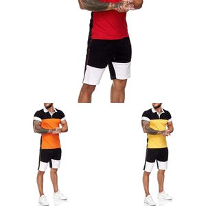 Trainingspak van heren Casual 2021 Nieuwe katoenen T-shirt met korte mouwen + shorts 2 stks jogger sets mannen zomer zweet pakken casual tops mannelijke x0610