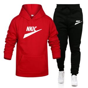 Tracksuit fleece jas voor heren jaset twee stukken winter tracksuit dikke warme hoodies sets mannelijk casual merk sportkleding pak