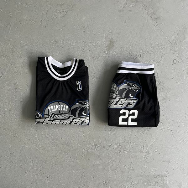 Chándal para hombre SHOOTERS Conjunto de jersey de malla Deportes Baloncesto Estampado sin mangas Top y pantalones cortos Ventilar Ropa deportiva cómoda