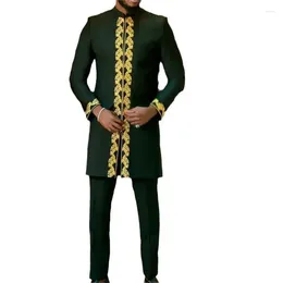 Suisses de survêtement masculines 2 pièces sets dashiki nigérian vêtements african hommes mode brodé de pantalons top costumes