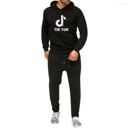 Survêtements pour hommes 2022 Cross-Border Selling Plus Velvet Hooded Sweater Suit Sporting Pant Coat Warm Men 'S Set