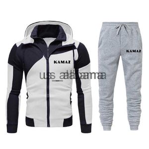 Survêtements pour hommes 2022 Printemps Automne Vente Kamaz Imprimer Personnalisable Coton Ensemble Harajuku Style Mens Zipper Populaire Mis Ensemble Slim Set x0907
