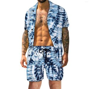 Survêtements pour hommes 2022 Summer Beach Fashion Flower Impression Deux pièces Ensembles pour hommes Chemise à manches courtes Shorts Costumes Hawaiian Casual Male