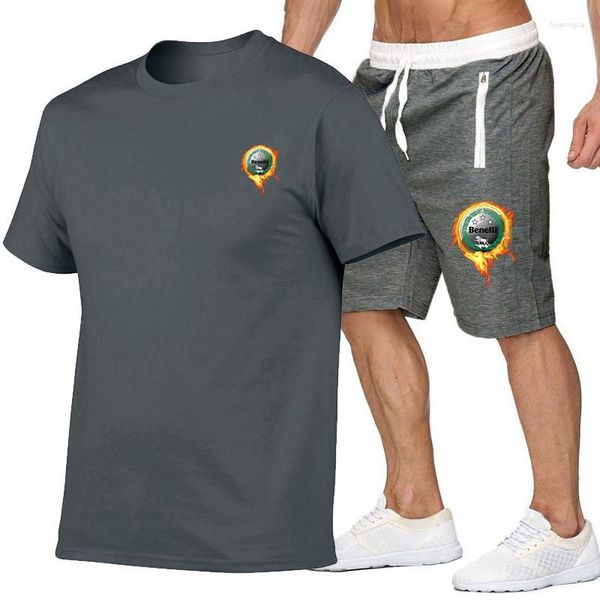 Survêtements pour hommes 2022 été hommes costume de sport décontracté BenalIi Logo mode roman tendance tout match short à manches courtes ensemble deux pièces