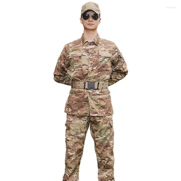 Survêtements pour hommes 2023 Automne Femmes Camouflage Vêtements Veste Costume Mâle Été Étudiant En Plein Air Formation Militaire Femme