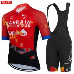 Survêtements pour hommes 2023 Bahreïn Victorious Team Summer Hommes Anti-UV Cyclisme Jersey Set Breathab Racing Sport BicycClothingH2421