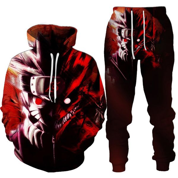 Survêtements pour hommes 2023 Casual Man 2 Piece Sets Japanese Anime Hoodie Joogers Outfits Mode Hommes Survêtement Pantalon Costume Streetwear Homme Vêtements 230228