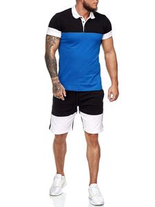 Survêtements pour hommes 2023 T-shirt à manches courtes en coton Shorts 2 pièces Ensembles de survêtement Hommes Costumes de survêtement d'été Hauts décontractés Homme Survêtement d'épissage