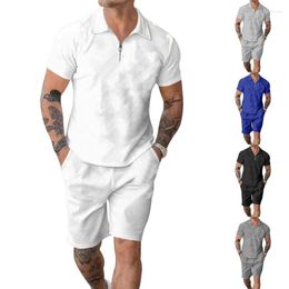 Tracksuits voor heren 2023 Cross Border Summer Jacquard Polo Set met korte mouwen Europese en Amerikaanse revers met rasper