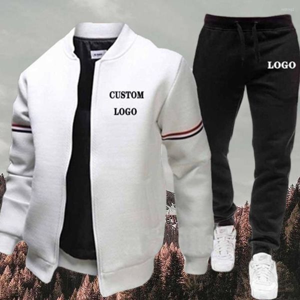 Socistas de canciones para hombres 2023 Custom Your Logo Winter Fashion Fashion Set Men's Castak Coat Bomber 2 PCS Suits Sports Clothing Soodies Pant.