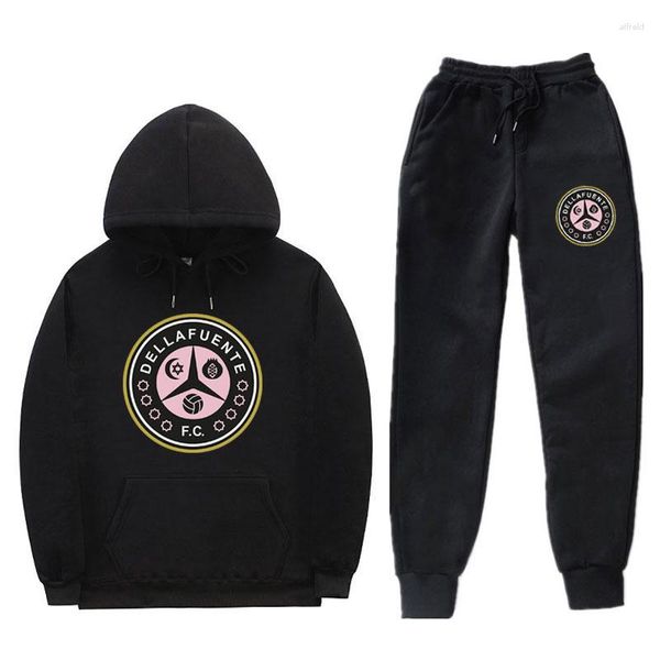 Survêtements pour hommes 2023 Dellafuente Survêtement Ensemble Marque Imprimé 15 Couleurs Chaudes Deux Pièces Lâche Hoodies Pantalon Jogging À Capuche Ensembles S-3XL