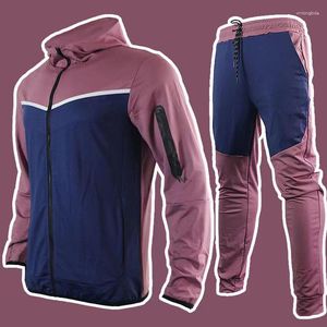 Survêtements pour hommes 2023 Automne et hiver Sports Zipper Sweat à capuche Costume Pantalon de loisirs Ensemble 2 pièces