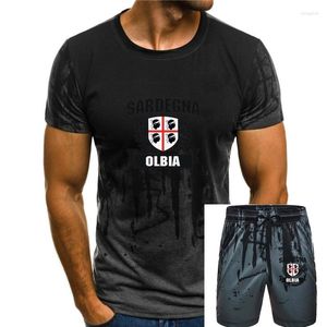Survêtements pour hommes 2023 Mode Casual Haute Qualité Hommes Hip Hop Imprimer T-Shirt J1287 Drapeau Sardaigne Ville Olbia Lettre Imprimé T-shirt