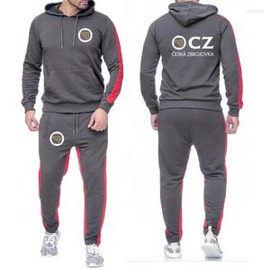 Survêtements pour hommes 2023 mode CZ Logo sweat à capuche costume printemps Ceska Zbrojovka imprimé coton pull à capuche et pantalons de survêtement décontractés ensemble