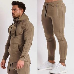 Trainingspakken voor heren 2023 Mode Print Heren Sportset Lente trainingspak Lange mouw Sweatshirt met capuchon Fitnessbroek Workout Hardlooppak