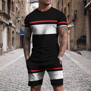 Heren Trainingspakken 2023 Hipster Streetwear Vintage Gedrukt Urban Heren Zomer Tweedelige Sets Mode Toevallig T-shirts met korte mouwen Korte outfits Man T230602